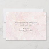 Schattige Woodland Bunny Pink Baby Bedankt (Achterkant)