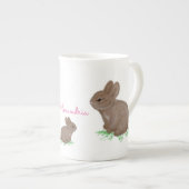 Schattige Woodland Bunny Porselein Kop (Voorkant rechts)