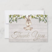 Schattige Woodland Bunny Rabbit Baby shower Dank u Bedankkaart (Voorkant)