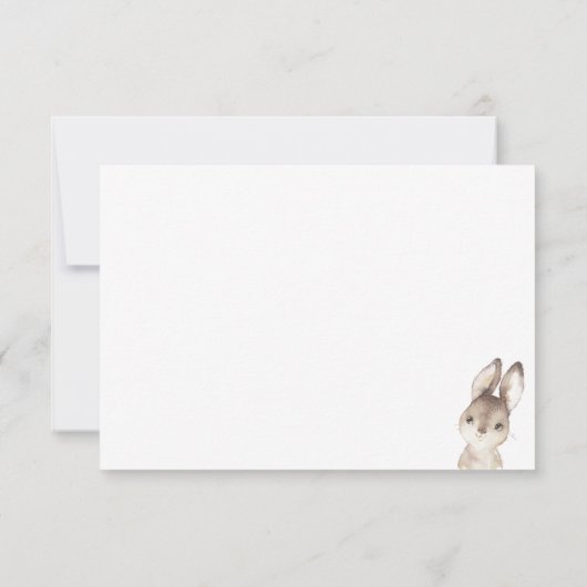 Schattige Woodland Bunny Rabbit Baby shower Dank u Bedankkaart (Achterkant)
