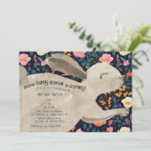 Schattige Woodland Bunny Spring Baby shower Kaart (Staand voorkant)