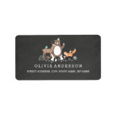 Schattige Woodland Chalkboard Baby shower Adreslab Etiket (Voorkant)