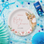 Schattige Woodland Deer Baby shower Papieren Bordje (Feest)