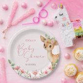 Schattige Woodland Deer Baby shower Papieren Bordje (Feest)
