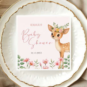 Schattige Woodland Deer Baby shower Servet