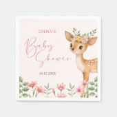 Schattige Woodland Deer Baby shower Servet (Voorkant)