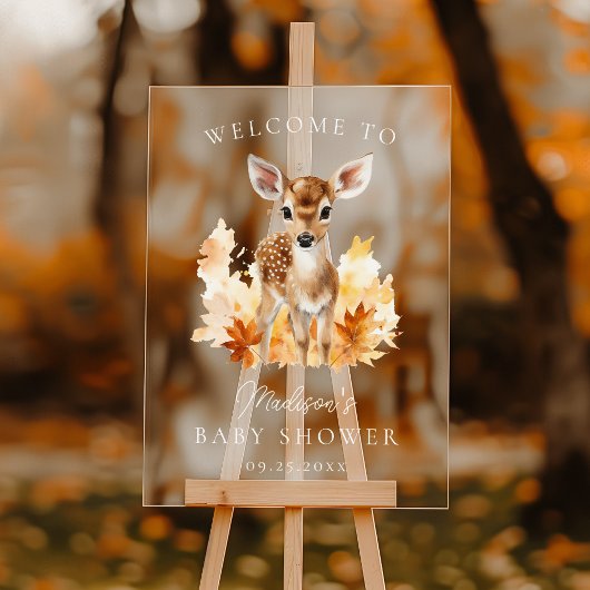 Schattige Woodland Deer Baby shower Welkom Acryl Bord
