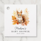 Schattige Woodland Eekhoorn Herfst Baby shower Bedankjes Labels (Voorkant)