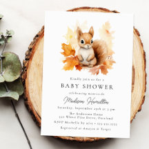 Schattige Woodland Eekhoorn Herfst Baby shower