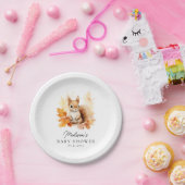 Schattige Woodland Eekhoorn Herfst Baby shower Papieren Bordje (Feest)