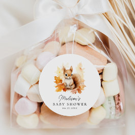 Schattige Woodland Eekhoorn Herfst Baby shower Ronde Sticker