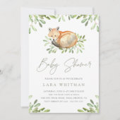 Schattige Woodland Fox Alles in een Baby shower Kaart (Voorkant)