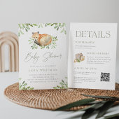 Schattige Woodland Fox Alles in een Baby shower Kaart