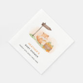 Schattige Woodland Fox Citrus Sinaasappel Boerderi Servet (Hoek)