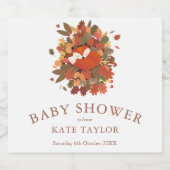 Schattige Woodland Fox Cub Baby shower Sparkling Wijnetiket (Enkel label)