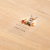 Schattige Woodland Fox Herfst Baby shower Acryl Uitnodigingen (Laagn)