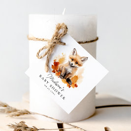 Schattige Woodland Fox Herfst Baby shower Bedankjes Labels