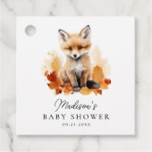 Schattige Woodland Fox Herfst Baby shower Bedankjes Labels (Voorkant)