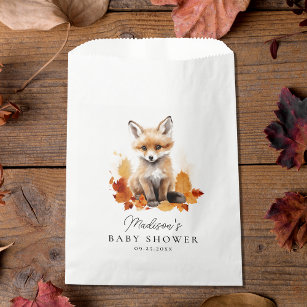 Schattige Woodland Fox Herfst Baby shower Bedankzakje