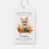 Schattige Woodland Fox Herfst Baby shower Cadeaulabel (Voorkant)