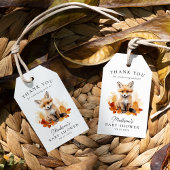 Schattige Woodland Fox Herfst Baby shower Cadeaulabel