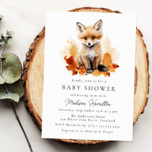 Schattige Woodland Fox Herfst Baby shower Kaart
