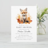 Schattige Woodland Fox Herfst Baby shower Kaart (Staand voorkant)