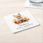 Schattige Woodland Fox Herfst Baby shower Kartonnen Onderzetters (Schuin)