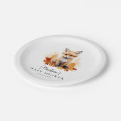 Schattige Woodland Fox Herfst Baby shower Papieren Bordje (Gekanteld)