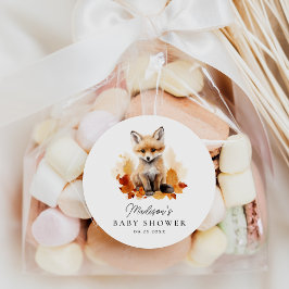 Schattige Woodland Fox Herfst Baby shower Ronde Sticker