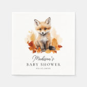 Schattige Woodland Fox Herfst Baby shower Servet (Voorkant)