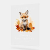 Schattige Woodland Fox Herfst Baby shower Welkom Acryl Bord (Hoek)