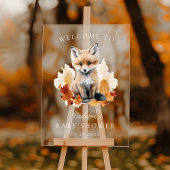 Schattige Woodland Fox Herfst Baby shower Welkom Acryl Bord