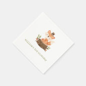 Schattige Woodland Fox Sage Groen Verjaardagsfeest Servet (Hoek)