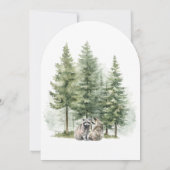 Schattige Woodland Foxes Twins Baby shower Kaart (Achterkant)