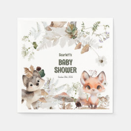 Schattige Woodland Friends Baby shower Servet