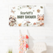 Schattige Woodland Friends Baby shower Spandoek (Insitu)