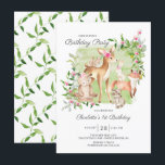 Schattige Woodland Friends Girls 1ste verjaardag Kaart<br><div class="desc">Superschattige waterverf bos vrienden verjaardagsfeest met de liefste herten,  eekhoorn,  vos,  bunny,  raccoon en beer. Kan ook worden gebruikt voor een tweede,  derde en vierde verjaardag.</div>
