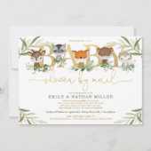 Schattige Woodland Greenery Gold Baby shower per p Kaart (Voorkant)