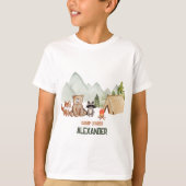 Schattige Woodland Happy Camper Camping Verjaardag T-shirt (Voorkant)