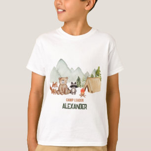 Schattige Woodland Happy Camper Camping Verjaardag T-shirt