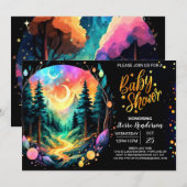 Schattige Woodland Magic Adventure Baby shower Kaart (Voorkant / Achterkant)