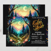 Schattige Woodland Magic Adventure Baby shower Kaart (Voorkant / Achterkant)