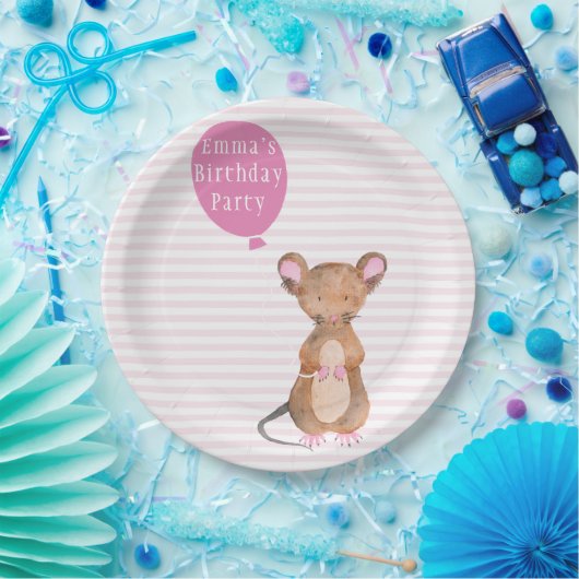 Schattige Woodland Mouse | Kids Verjaardagspapier  Papieren Bordje (Feest)