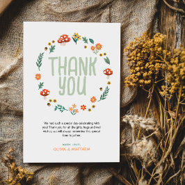 Schattige Woodland Natuur Baby shower Bedankkaart