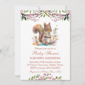 Schattige Woodland Squirrel Forest Baby shower Kaart (Voorkant)