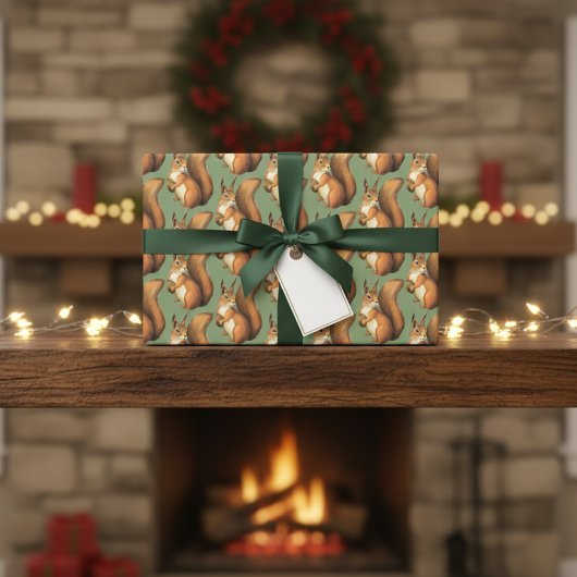 Schattige Woodland Squirrel Wrapping Paper