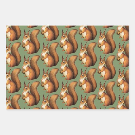 Schattige Woodland Squirrel Wrapping Paper (Voorkant)