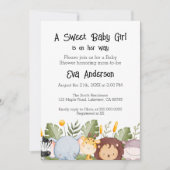 Schattige Woodland Waterverf Baby shower Invitatio Kaart (Voorkant)