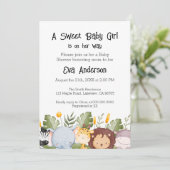 Schattige Woodland Waterverf Baby shower Invitatio Kaart (Staand voorkant)
